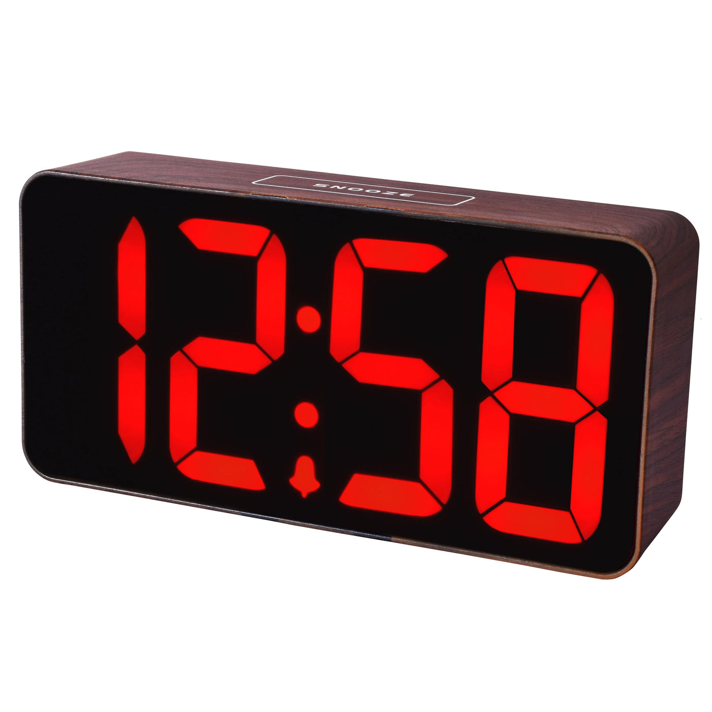 Acctim Argo Digital Alarm Clock Walnut Effect - timeframedclocks