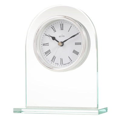 Acctim Ascott Arched Mantle Clock Brushed Silver *STOCK DUE MARCH* - timeframedclocks