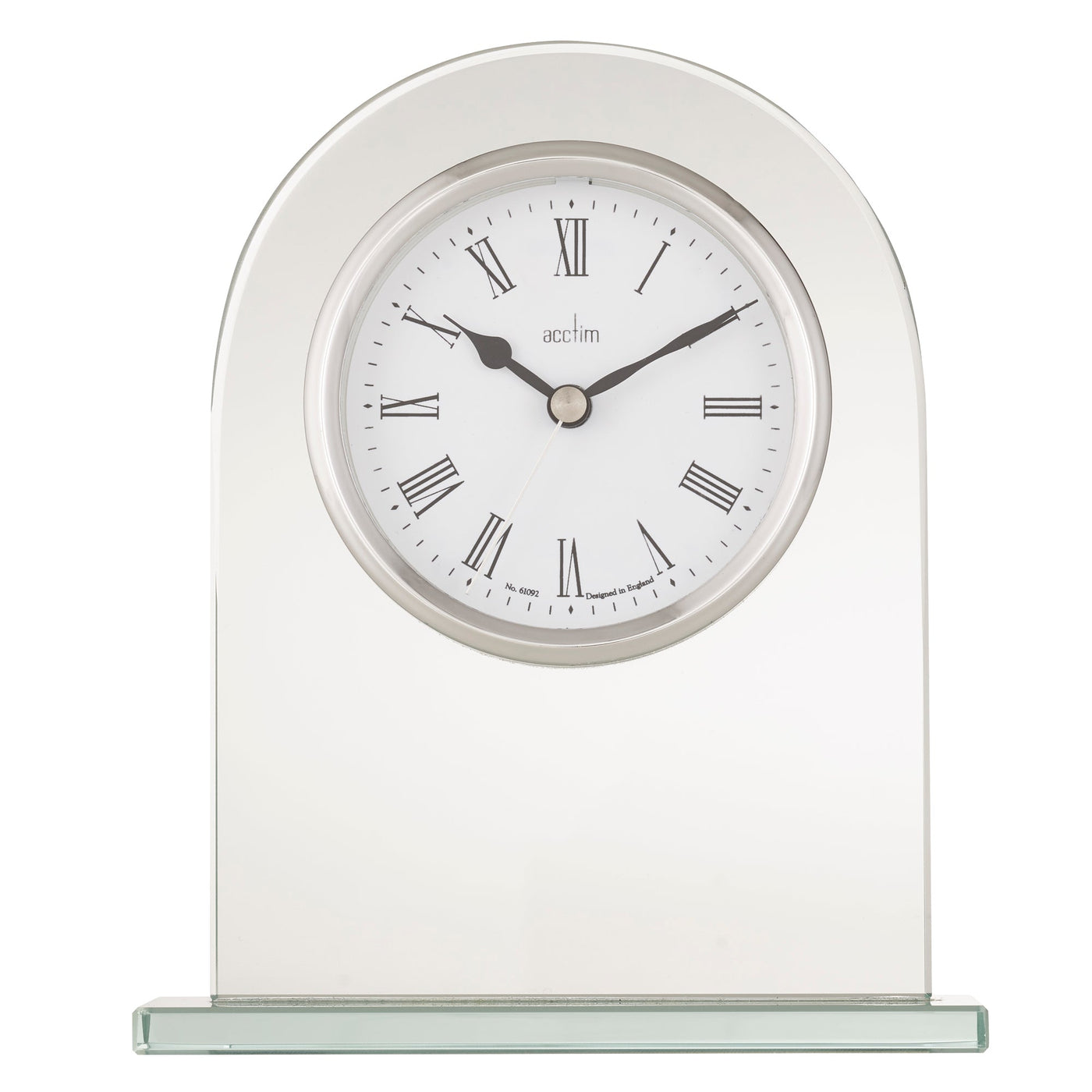 Acctim Ascott Arched Mantle Clock Brushed Silver *STOCK DUE MARCH* - timeframedclocks