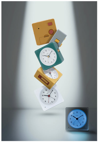 Acctim Barber Alarm Clock Storm Blue - timeframedclocks