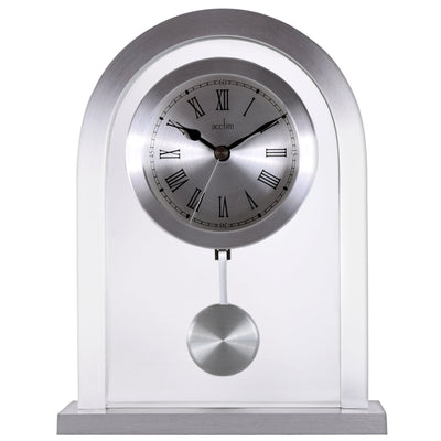 Acctim Bathgate Arched Pendulum Table Clock Silver - timeframedclocks
