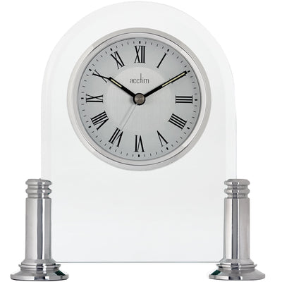 Acctim Bewdley Arched Mantle Clock Polished Silver - timeframedclocks
