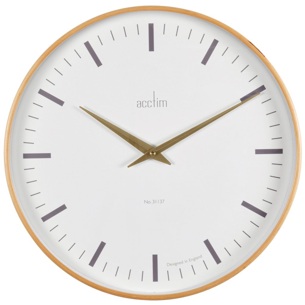 Acctim Bonde XL Wall Clock Light Wood - timeframedclocks