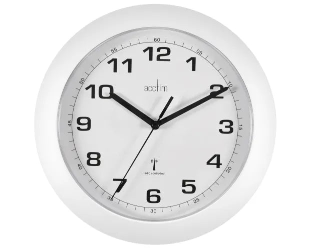 Acctim Cadiz Radio Controlled Wall Clock White *NEW* - timeframedclocks