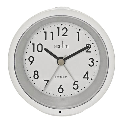 Acctim Caleb Alarm Clock White - timeframedclocks