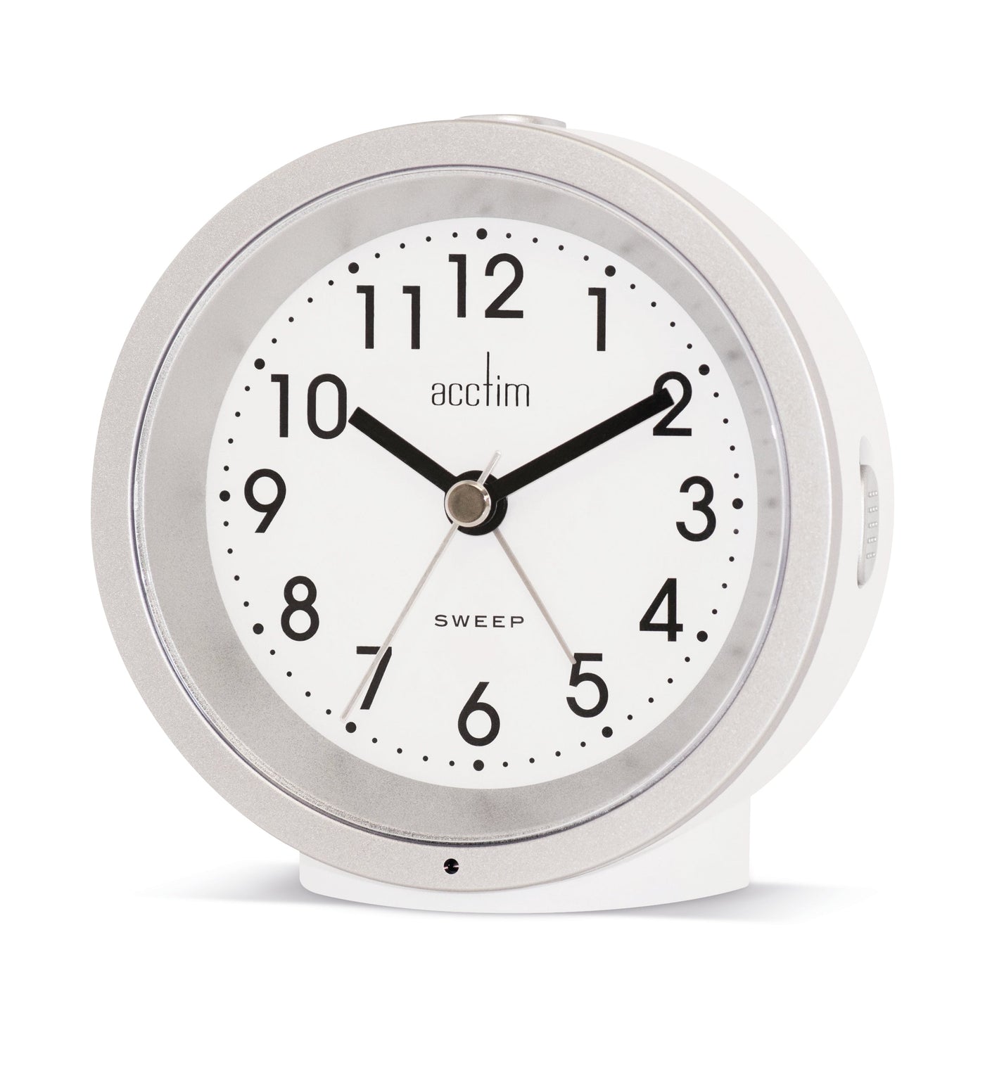 Acctim Caleb Alarm Clock White - timeframedclocks