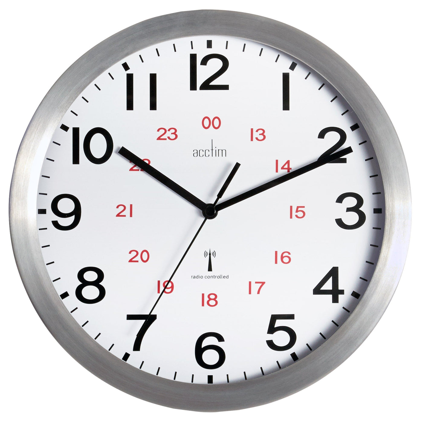 Acctim Century Radio Controlled Wall Clock Silver *NEW* - timeframedclocks