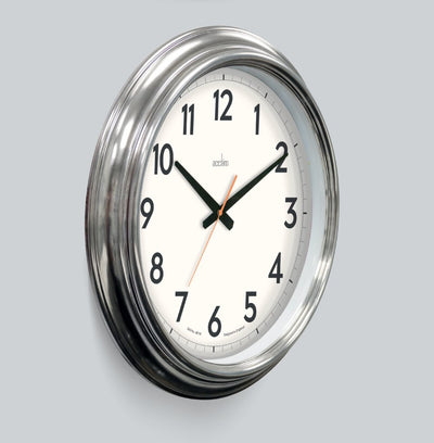 Acctim Clayton Wall Clock Chrome *NEW* - timeframedclocks