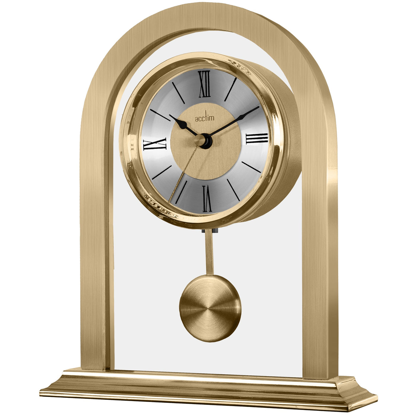 Acctim Colney Arched Pendulum Table Clock Gold - timeframedclocks