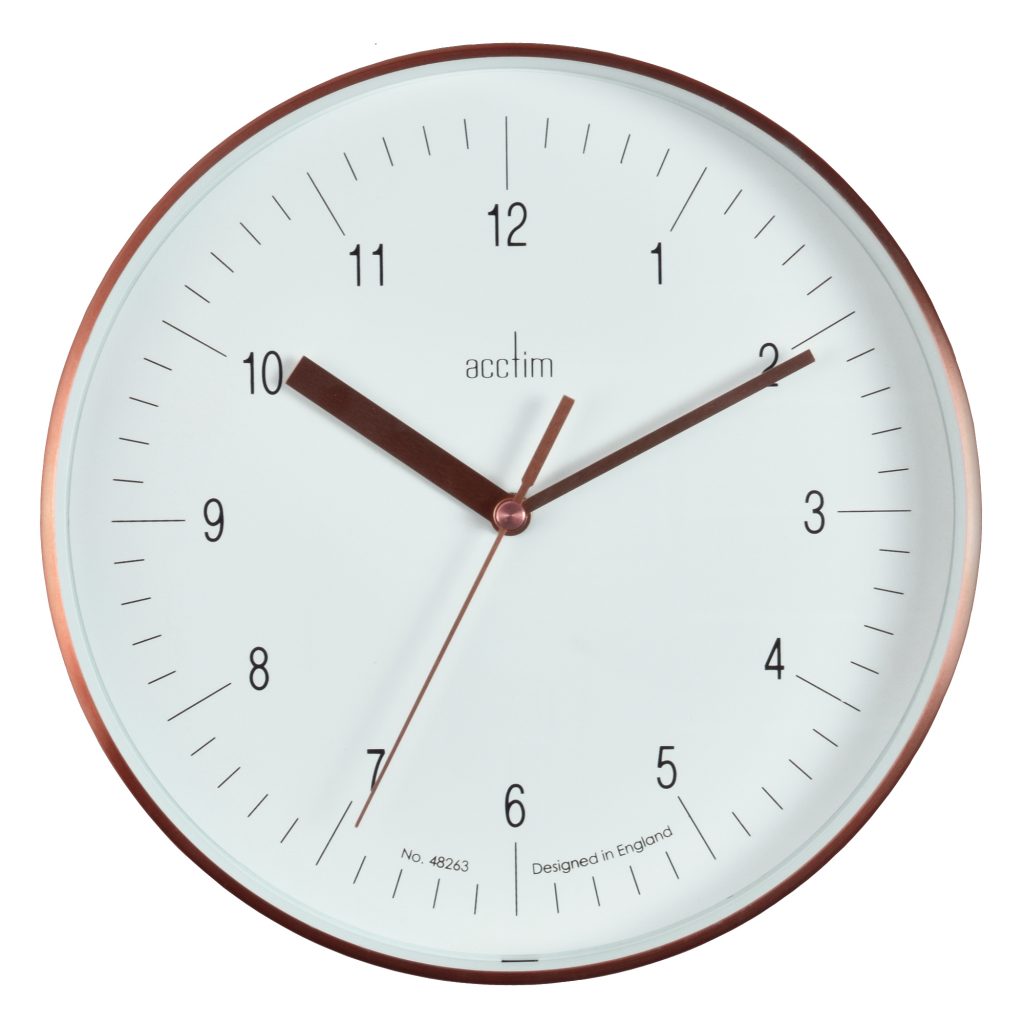Acctim Colt Wall Clock Copper White Dial - timeframedclocks