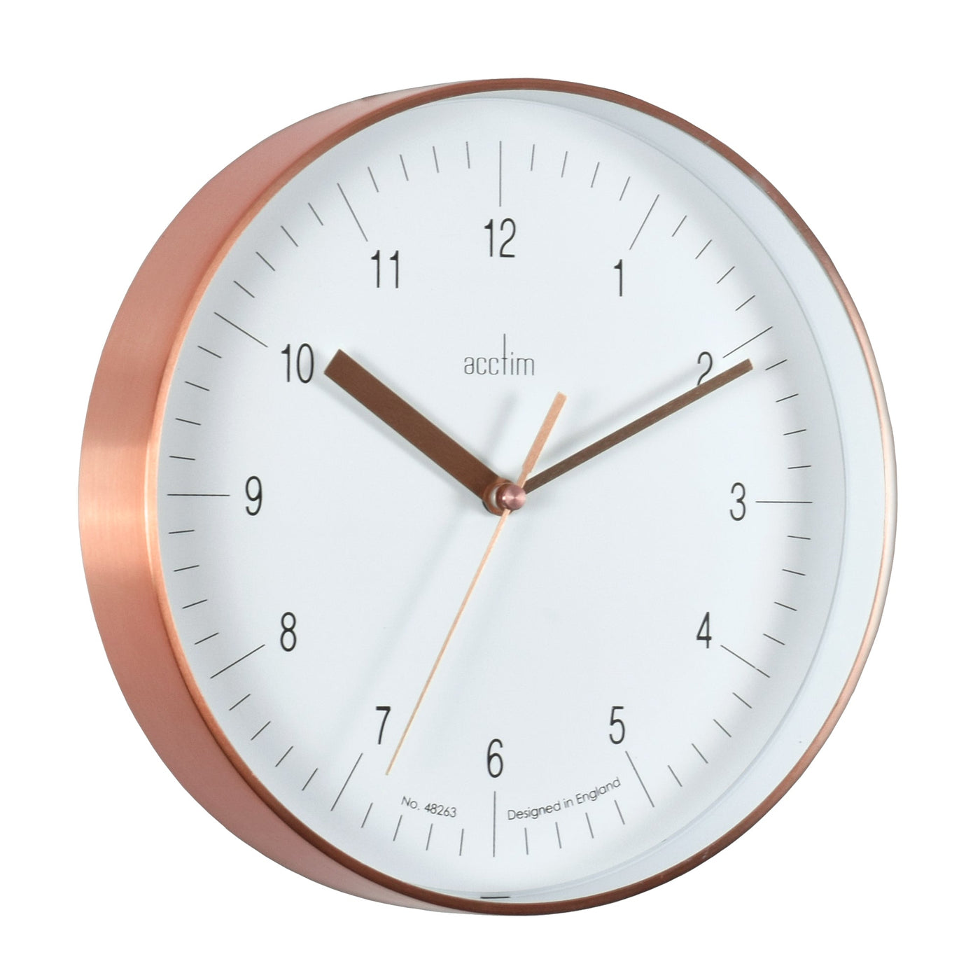 Acctim Colt Wall Clock Copper White Dial - timeframedclocks
