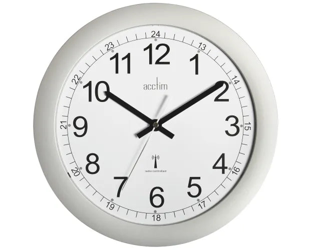 Acctim Formia Radio Controlled Wall Clock Silver *NEW* - timeframedclocks