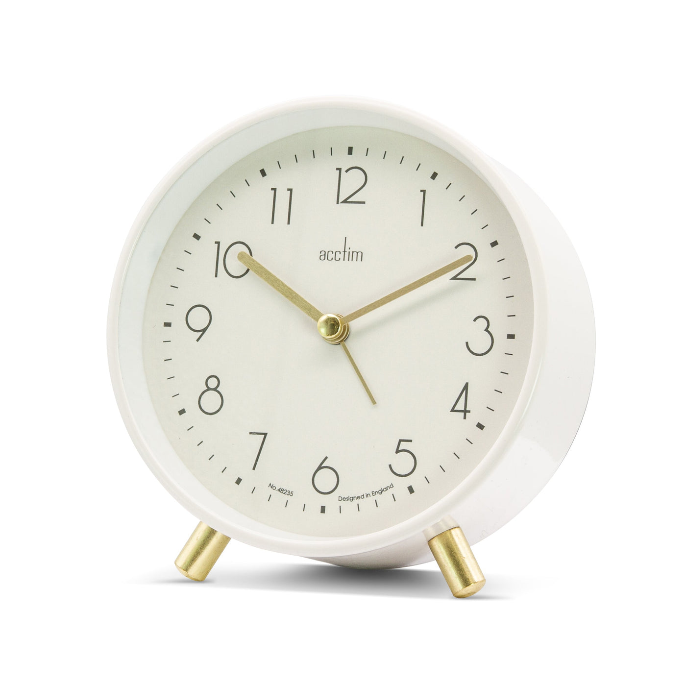Acctim fossen Analogue Alarm Clock White - timeframedclocks