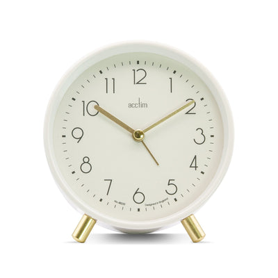 Acctim fossen Analogue Alarm Clock White - timeframedclocks