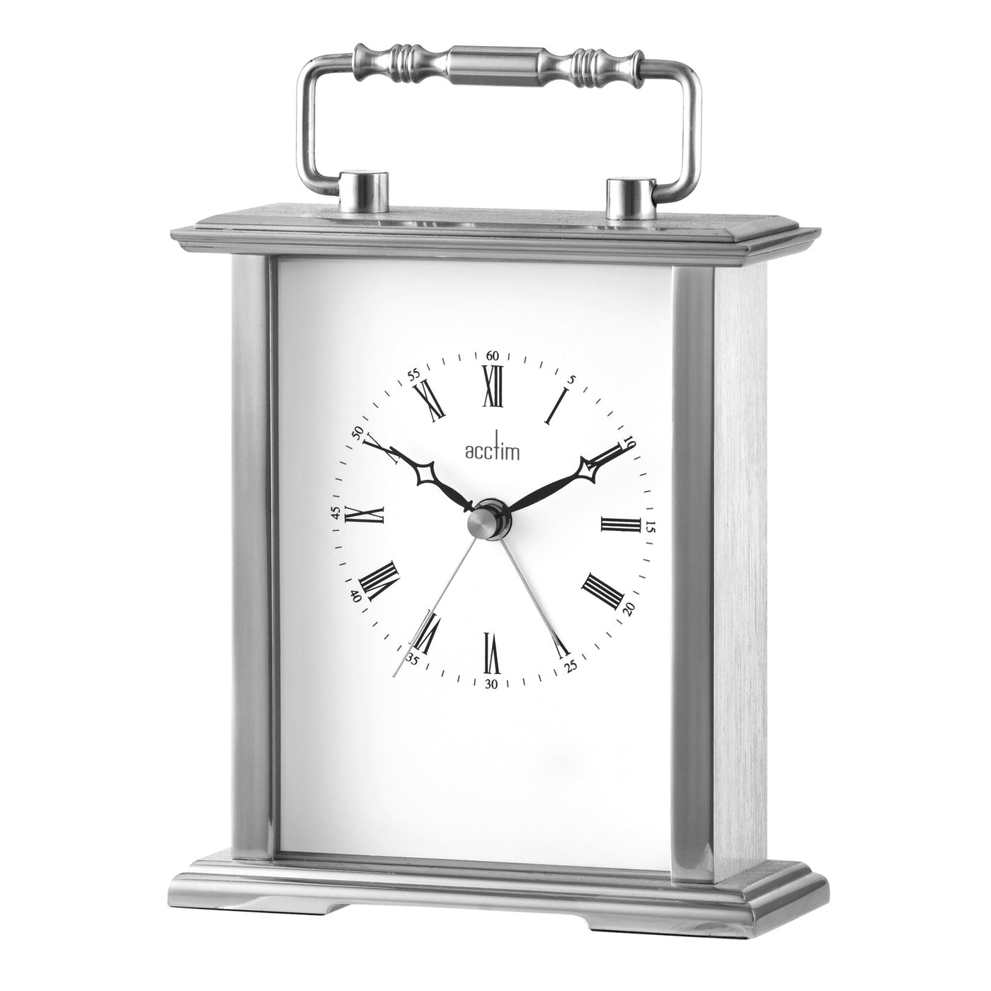 Acctim Gainsborough Carriage Table Alarm Clock Silver - timeframedclocks