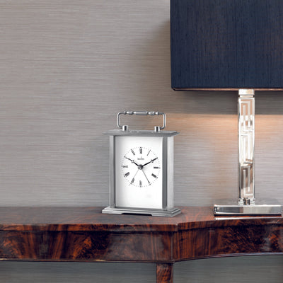 Acctim Gainsborough Carriage Table Alarm Clock Silver - timeframedclocks