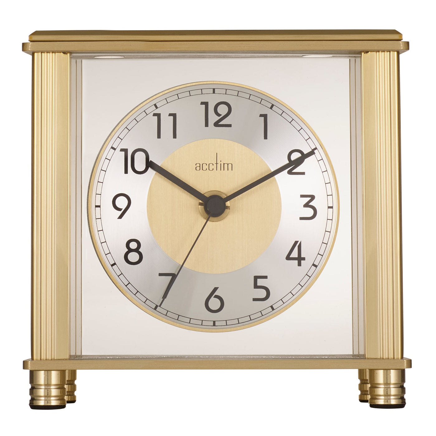 Acctim Hampden Table Clock Brass - timeframedclocks