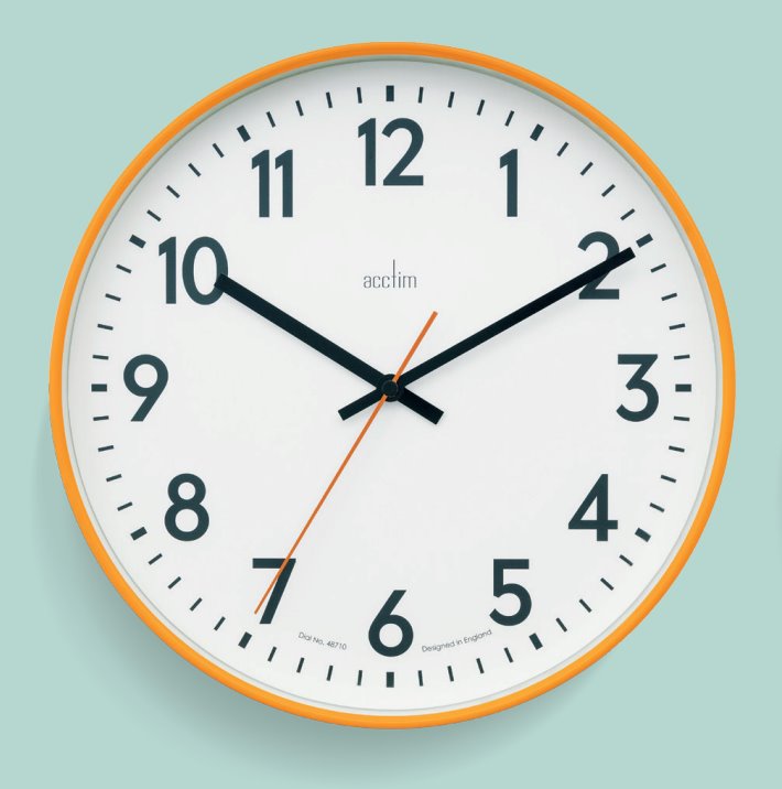 Acctim Hugo Wall Clock Tangerine Dream *NEW* - timeframedclocks