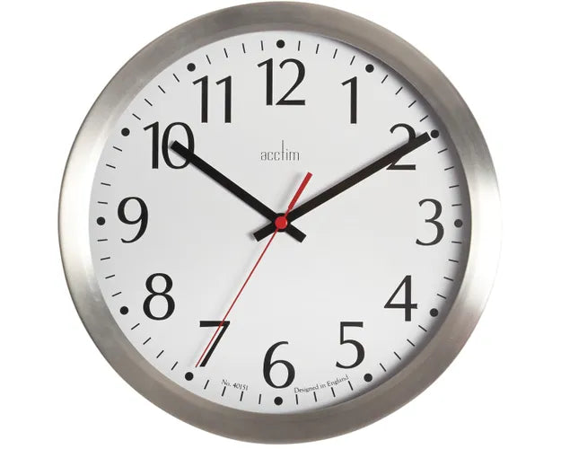 Acctim Javik Wall Clock Silver *NEW* - timeframedclocks