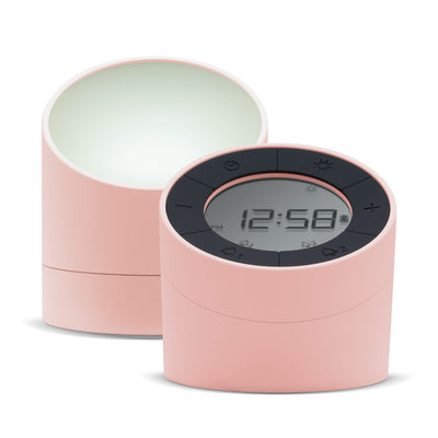 Acctim Jowie Flip Alarm Clock and Night Light Pink Bellini - timeframedclocks