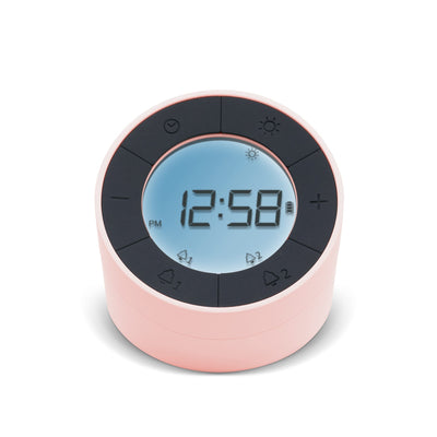 Acctim Jowie Flip Alarm Clock and Night Light Pink Bellini - timeframedclocks