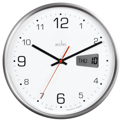 Acctim Kalendar Wall Clock Silver - timeframedclocks