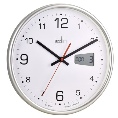 Acctim Kalendar Wall Clock Silver - timeframedclocks