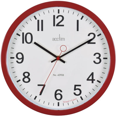 Acctim Kempston Station Wall Clock Red - timeframedclocks