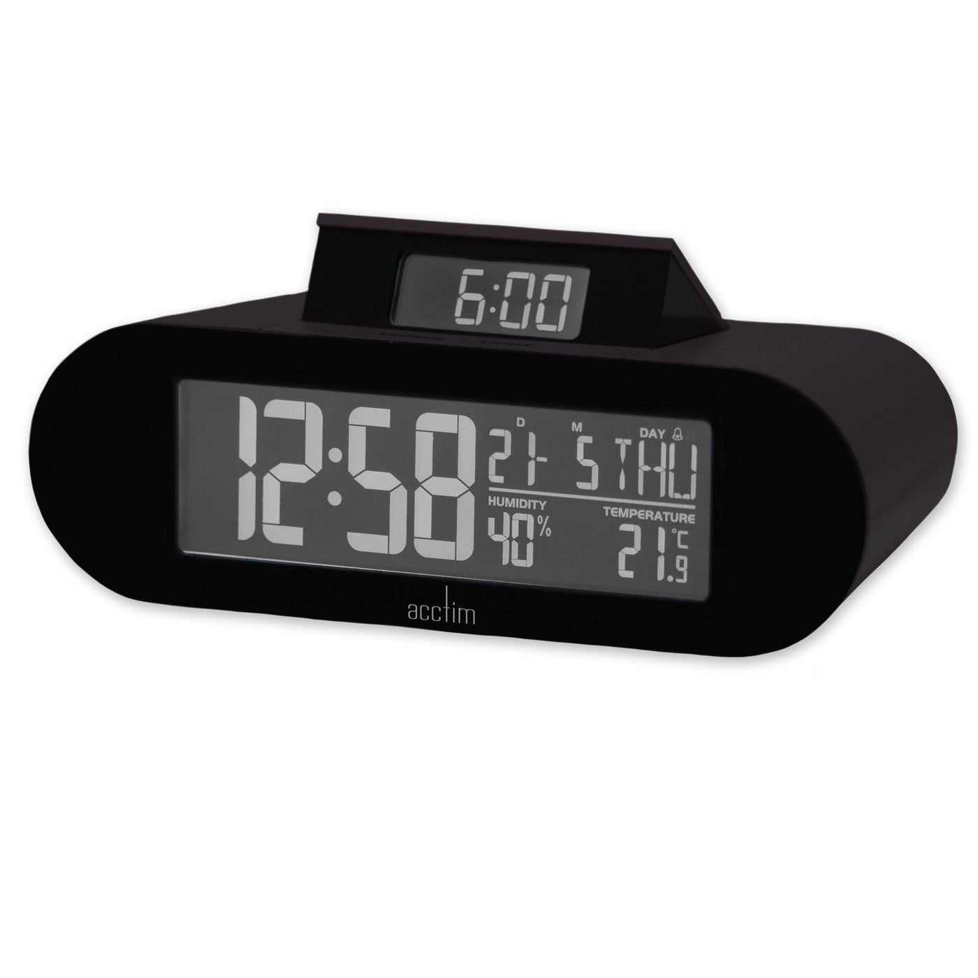 Acctim Kian LCD HUD Alarm Clock Soot - timeframedclocks