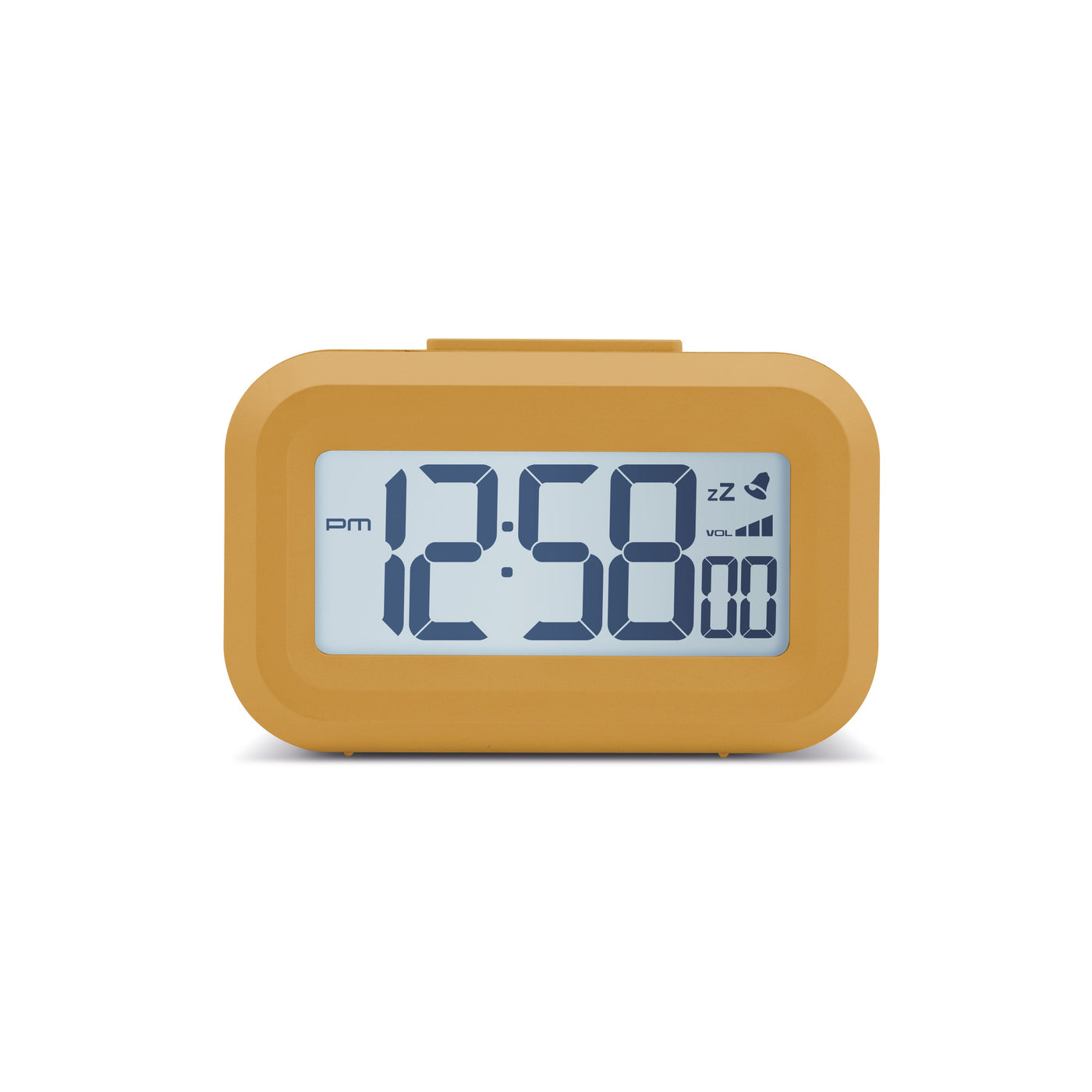 Acctim Kitto LCD Alarm Clock Mustard - timeframedclocks