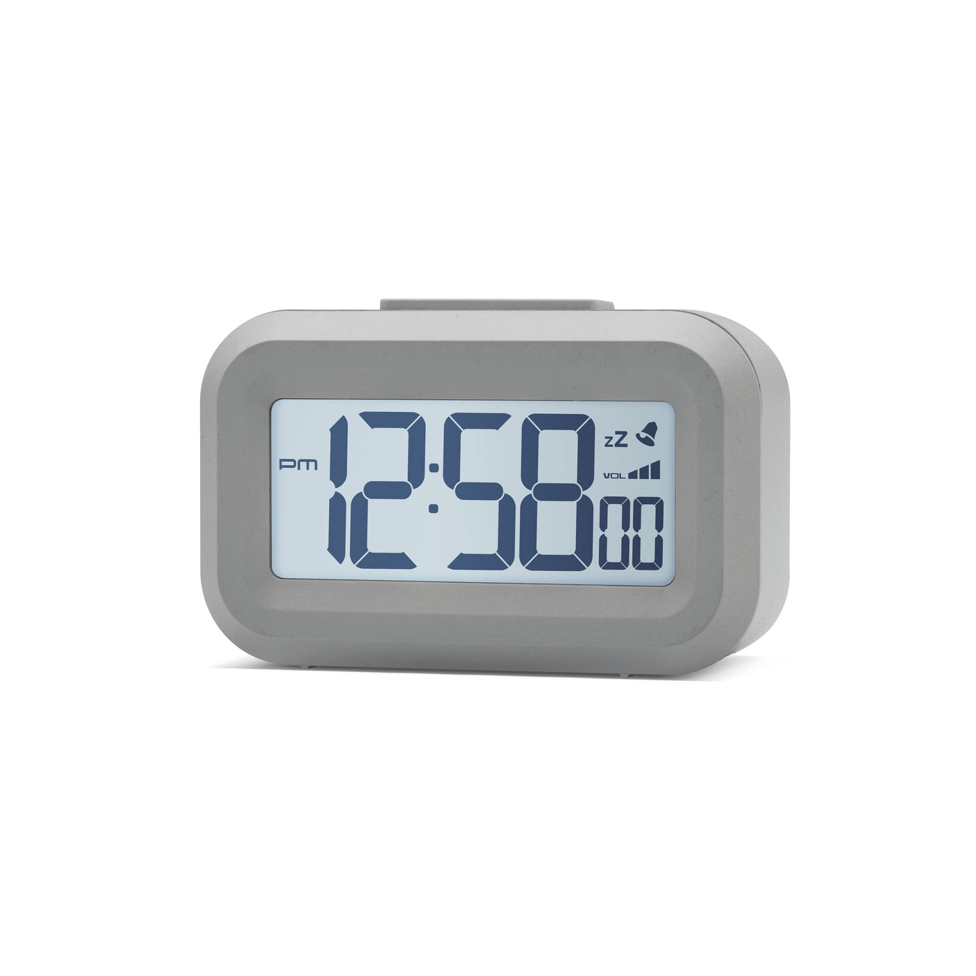 Acctim Kitto LCD Alarm Clock Pigeon Grey - timeframedclocks
