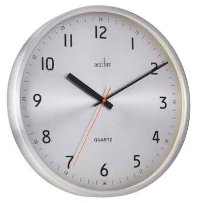 Acctim Klar Wall Clock Brushed Aluminium - timeframedclocks