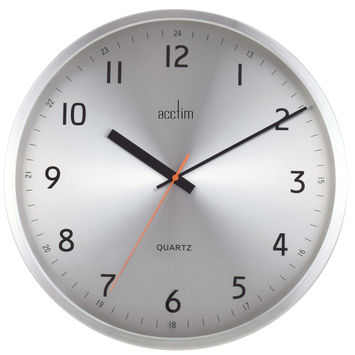 Acctim Klar Wall Clock Brushed Aluminium - timeframedclocks