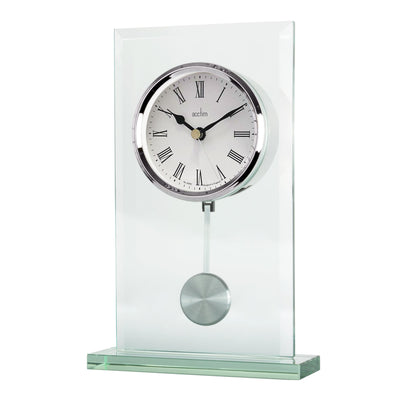 Acctim La Collina Glass Mantle Clock Silver - timeframedclocks