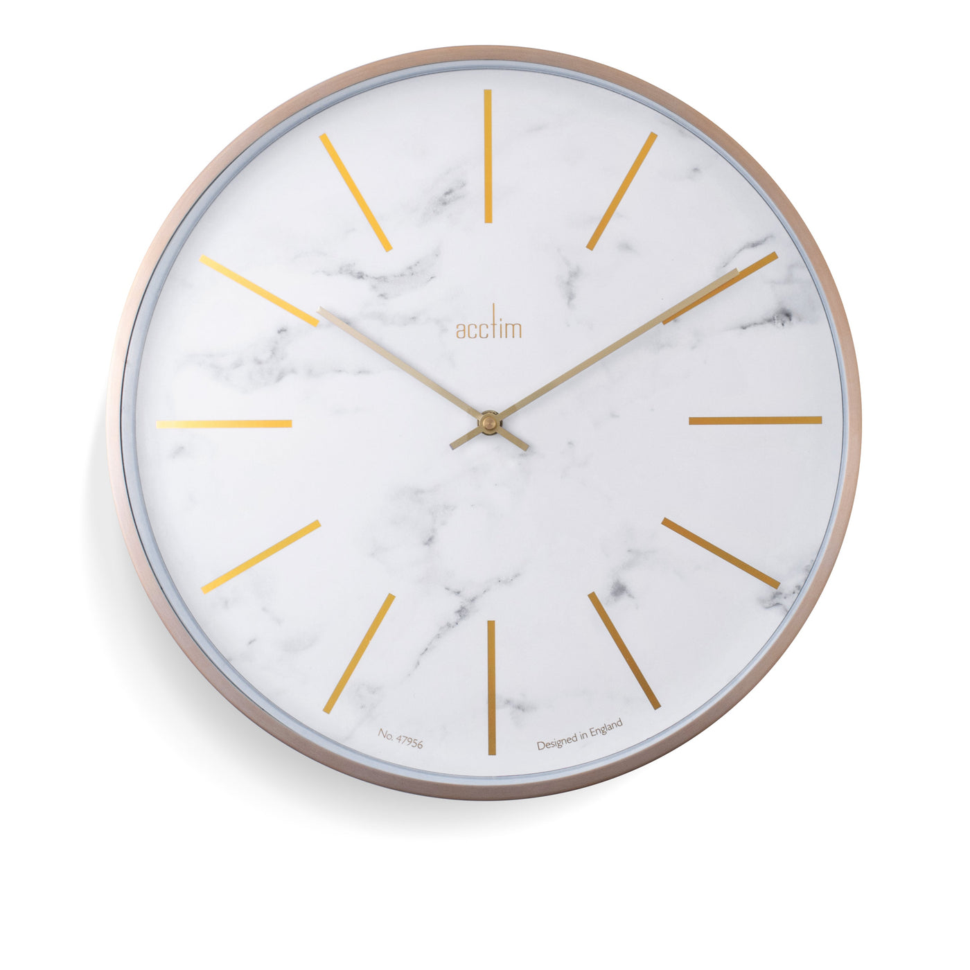 Acctim Luxe Wall Clock Marble Brass - timeframedclocks