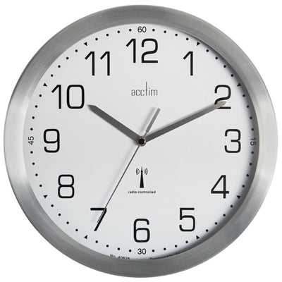 Acctim Mason Radio Controlled Wall Clock Silver *NEW* - timeframedclocks