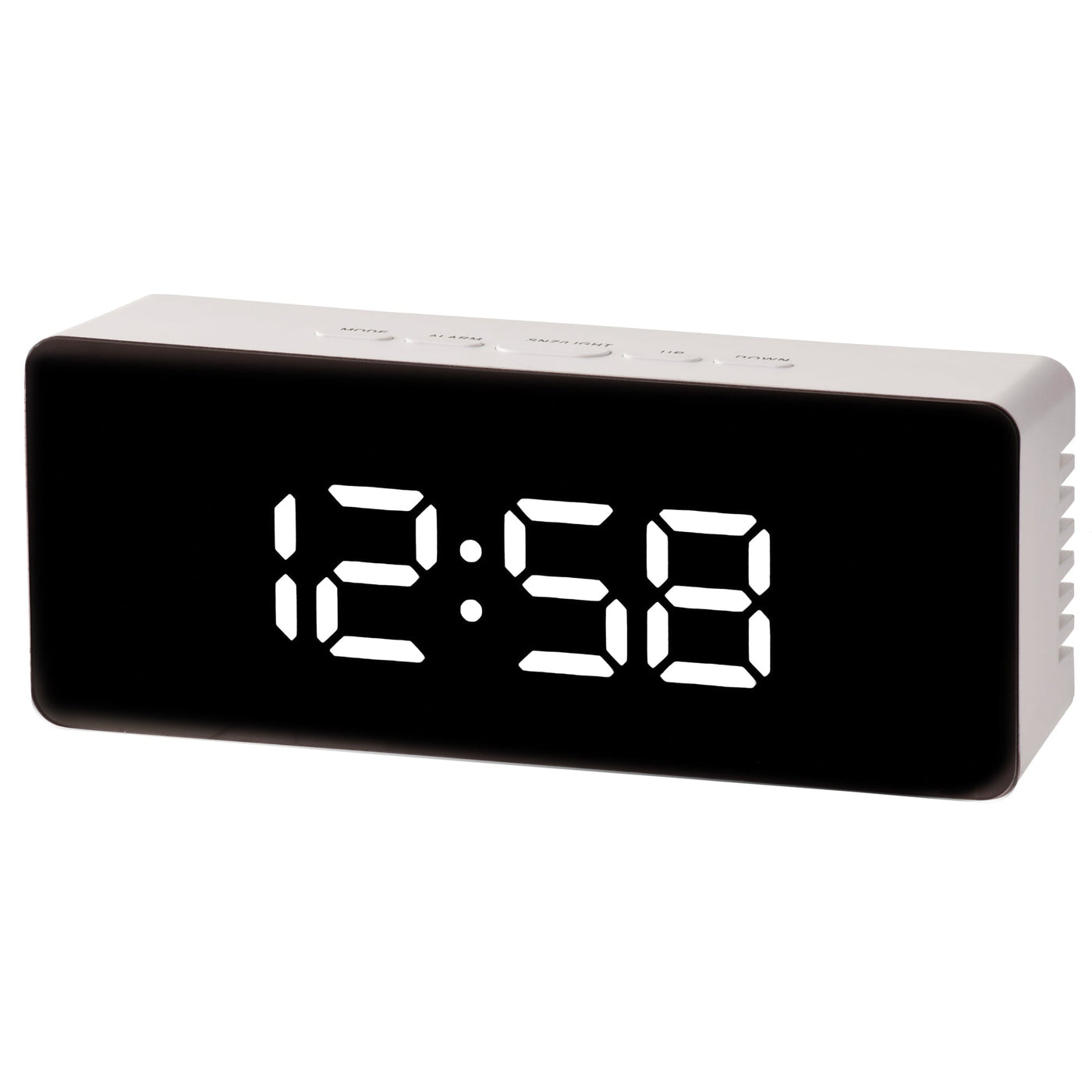 Acctim Medina Digital Mirrored Alarm Clock White *NEW* - timeframedclocks
