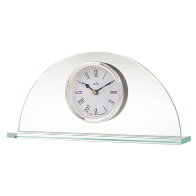 Acctim Milton Half Moon Mantel Clock Glass Silver - timeframedclocks