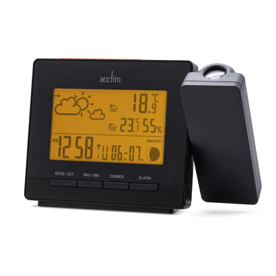 Acctim Neige Digital Alarm Clock Weather Station Black - timeframedclocks