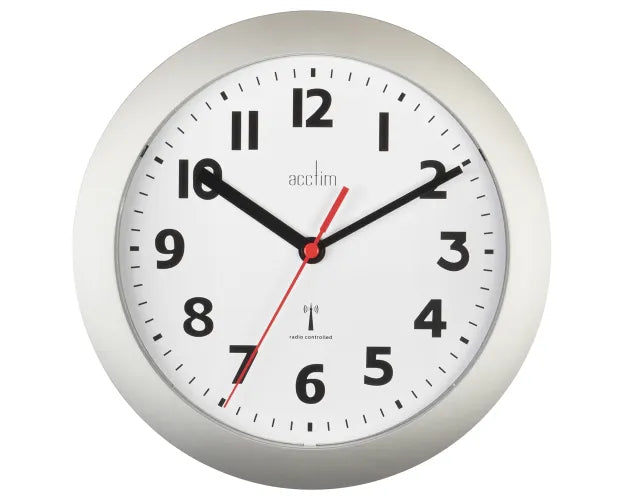 Acctim Parona Radio Controlled Wall Clock Silver *NEW* - timeframedclocks