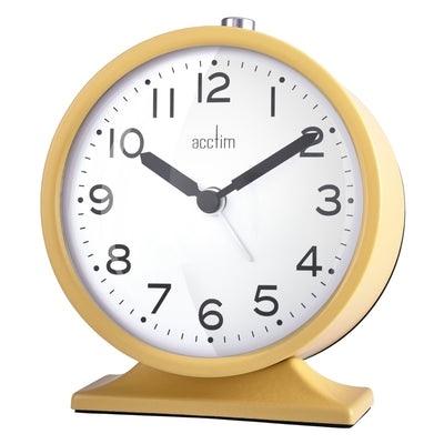 Acctim Penny Analogue Alarm Clock Mustard - timeframedclocks