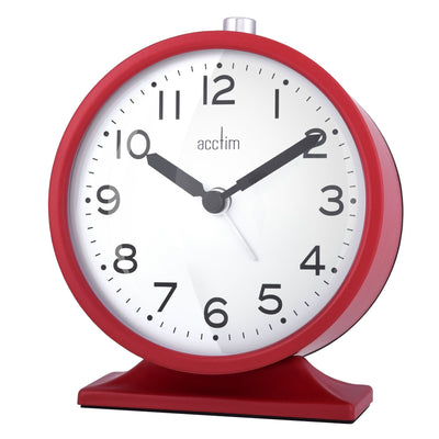 Acctim Penny Analogue Alarm Clock Red - timeframedclocks