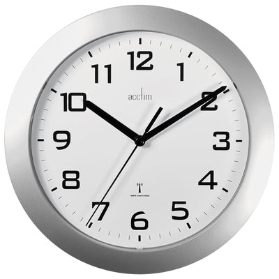 Acctim Peron Radio Controlled Wall Clock Silver *NEW* - timeframedclocks