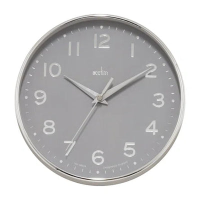 Acctim Rand Wall Clock Chrome/Grey *NEW* - timeframedclocks