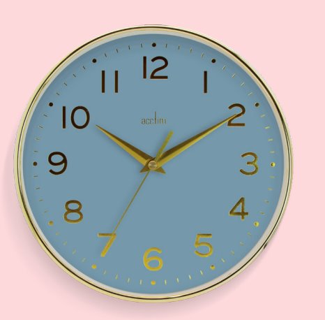 Acctim Rand Wall Clock Gold/Blue *NEW* - timeframedclocks
