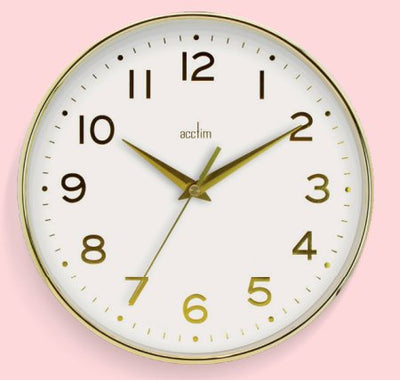 Acctim Rand Wall Clock Gold/White *NEW* - timeframedclocks