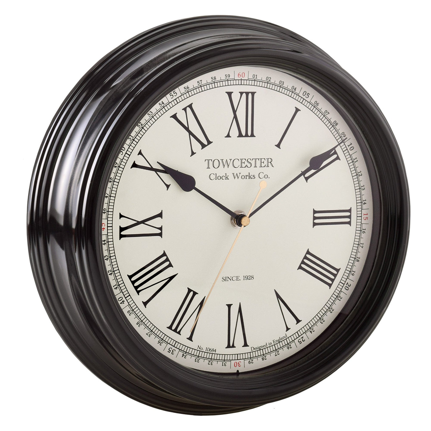 Acctim Towcester Redbourn Wall Clock Wall Clock Black - timeframedclocks