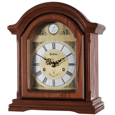 Acctim Redbridge Radio Controlled Mahogany Effect Wooden Mantel Clock - timeframedclocks