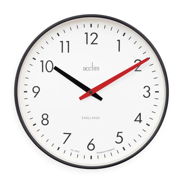 Acctim Riley Wall Clock Black *NEW* - timeframedclocks