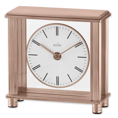 Acctim Shelford Table Clock Rose Gold - timeframedclocks
